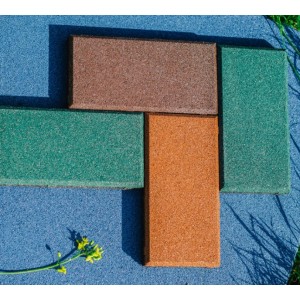 Брусчатка резиновая "Кирпич" 100x200х25